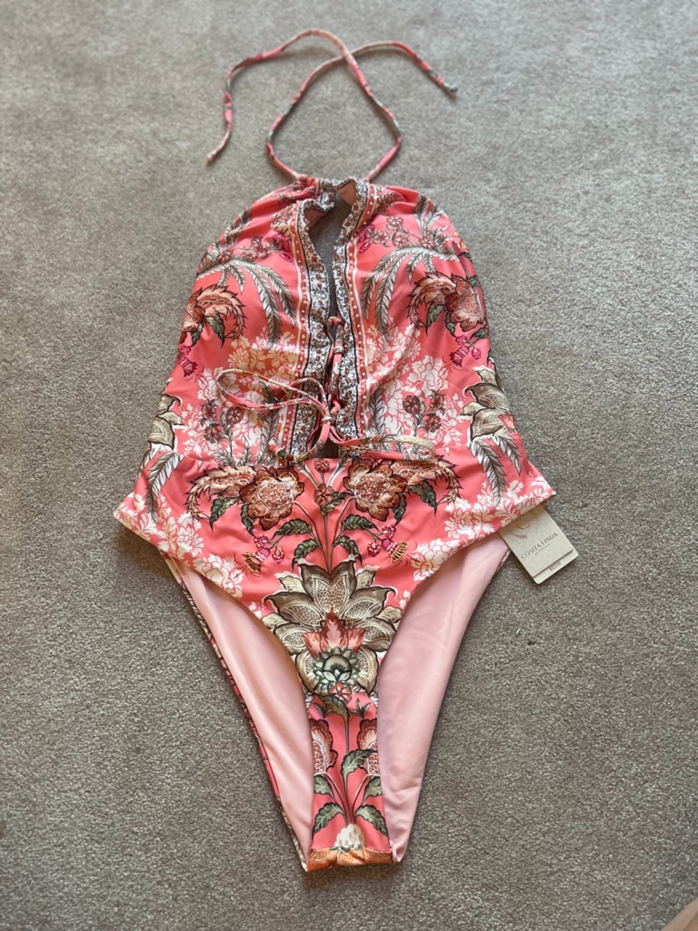 Cosita Linda Pink Halter One-Piece Swimsuit